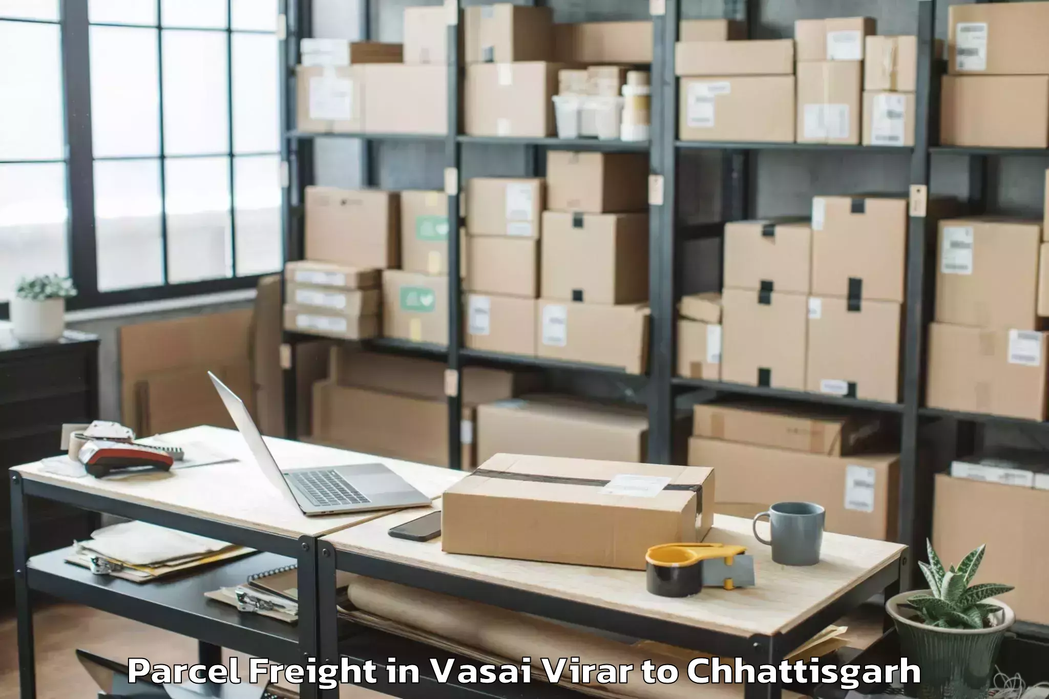 Trusted Vasai Virar to Khairagarh Parcel Freight